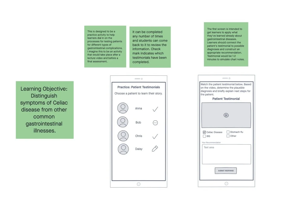 Screenshot of Invision App wireframe